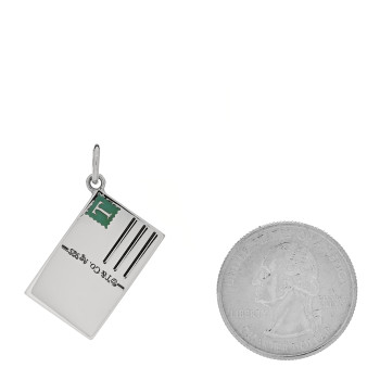TIFFANY Sterling Silver Enamel Paris Postcard Charm Blue