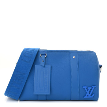 LOUIS VUITTON Grained Calfskin Aerogram City Keepall Bright Blue