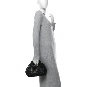 CHRISTIAN DIOR Calfskin Macrocannage Small Toujours Black