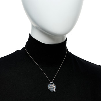 TIFFANY Sterling Silver Return to Tiffany Heart Tag Key Pendant Necklace