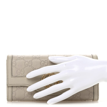 GUCCI Guccissima Sukey Continental Wallet Off White