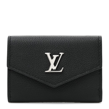 LOUIS VUITTON Soft Calfskin Lockmini Wallet Black