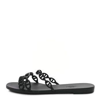 HERMES Rubber Chaine d'Ancre Rivage Sandals 40 Black