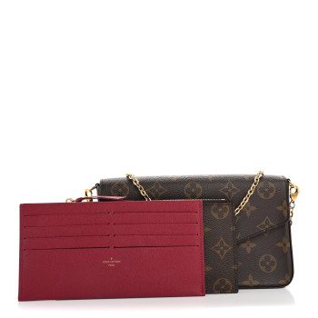 LOUIS VUITTON Monogram Pochette Felicie Chain Wallet Fuchsia