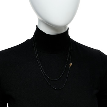 DAVID YURMAN Stainless Steel 14K Yellow Gold Acrylic Bel Aire Chain Necklace Black