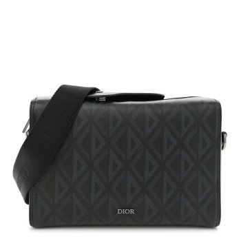 CHRISTIAN DIOR Canvas CD Diamond Lingot 22 Bag Black