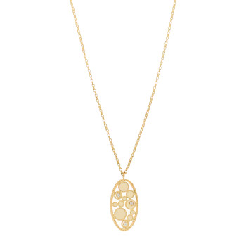 ROBERTO COIN 18K Yellow Gold Diamond Enamel Bollicine Pendant Necklace White