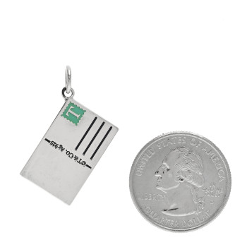 TIFFANY Sterling Silver Enamel Hawaii Postcard Charm Blue