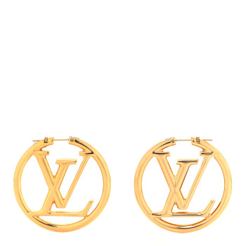 LOUIS VUITTON Metal Louise Hoop Earrings Gold