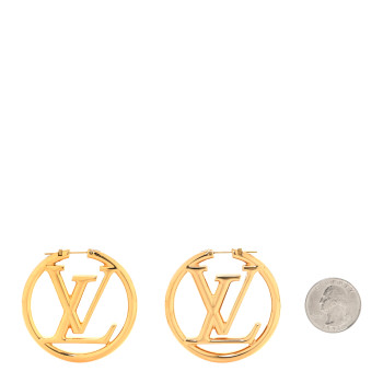 LOUIS VUITTON Metal Louise Hoop Earrings Gold