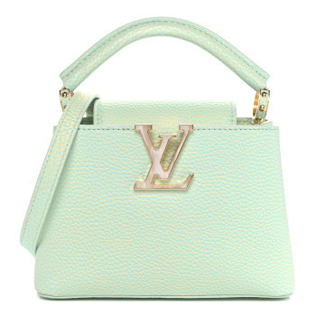 LOUIS VUITTON Taurillon Summer Stardust Mini Capucines Vert D'eau