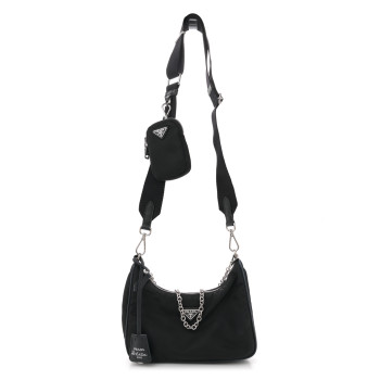 PRADA Nylon Re-Edition 2005 Shoulder Bag Black