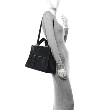 FENDI Vitello Century Opaco F is Fendi Regular Runaway Satchel Black
