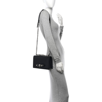 ALEXANDER MCQUEEN Calfskin Knuckle Shoulder Bag Black