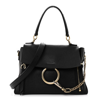 CHLOE Calfskin Small Faye Day Shoulder Bag Black