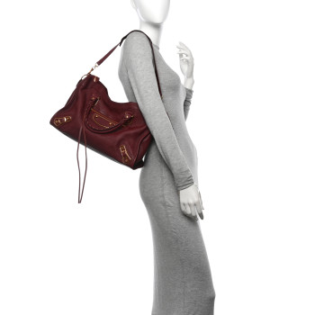 BALENCIAGA Chevre Gold Metallic Edge Hardware City Bordeaux BALENCIAGA Chevre Gold Metallic Edge Hardware City Bordeaux