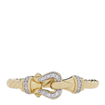 DAVID YURMAN 18K Yellow Gold Diamond Petite Buckle Cable Ring 57 8