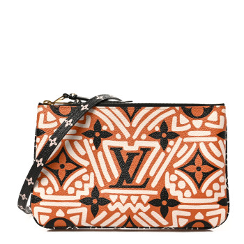 LOUIS VUITTON Monogram Giant Crafty Double Zip Pochette Creme Caramel