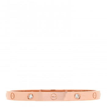 CARTIER 18K Pink Gold 4 Diamond LOVE Bracelet 18