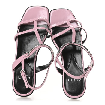 GUCCI Calfskin Horsebit Divine Slingback Sandals 36 Pink