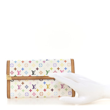 LOUIS VUITTON Monogram Multicolor Porte Tresor International Wallet White