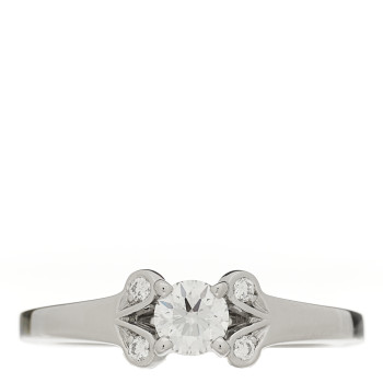 CARTIER Platinum Diamond .23ct Ballerine Solitaire Engagement Ring 49 5