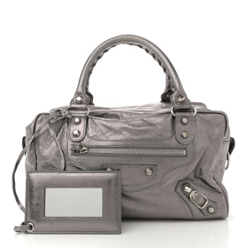 BALENCIAGA Agneau Classic Hardware Box Bag Metallic