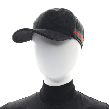 GUCCI Monogram Web Baseball Hat L Black