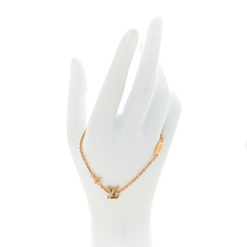 LOUIS VUITTON Metal Crystal LV Iconic Bracelet Gold