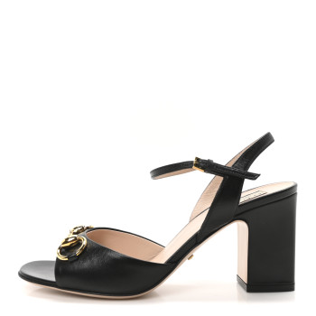 GUCCI Malaga Kid Horsebit Lady 75mm Sandals 36.5 Black