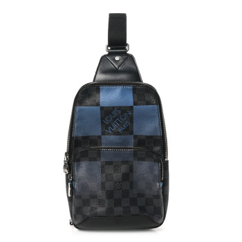 LOUIS VUITTON Damier Graphite Giant Avenue Sling Backpack Blue