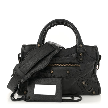 BALENCIAGA Agneau Classic Hardware Mini City Black