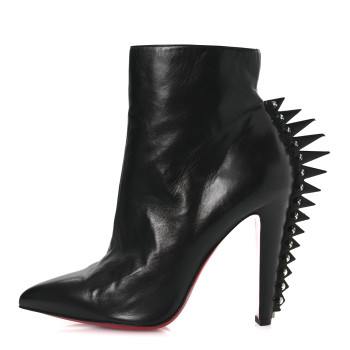 CHRISTIAN LOUBOUTIN Nappa Electroboot 100 Ankle Boots 41 Black Silver
