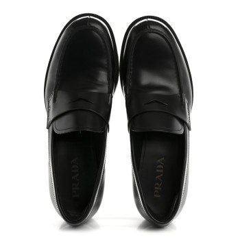 PRADA Spazzolato Triangle Logo 50mm Loafers 8 Black