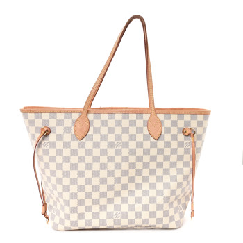 LOUIS VUITTON Damier Azur Neo Neverfull MM Rose Ballerine