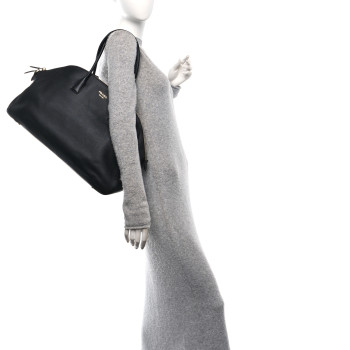 PRADA Calfskin Large Top Handle Tote Black