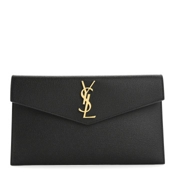 SAINT LAURENT Grain De Poudre Uptown Pouch Black