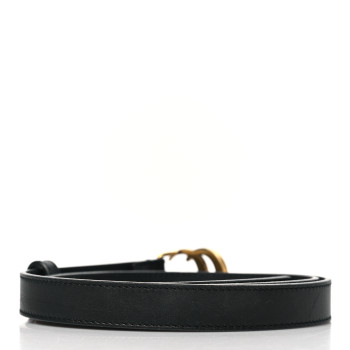 GUCCI Calfskin Double G 20mm Belt 95 38 Black