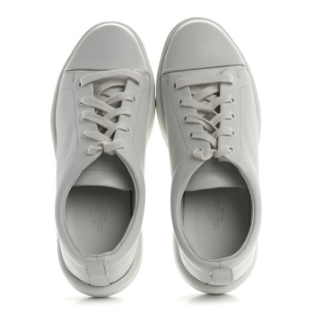 HERMES Calfskin Womens Happy Sneakers 37 White