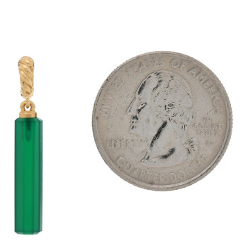 DAVID YURMAN 18K Yellow Gold Green Onyx Barrel Amulet Pendant