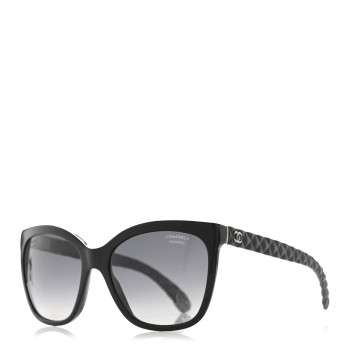 CHANEL Acetate Quilted Polarized Butterfly CC Sunglasses 5288-Q Black