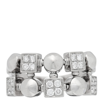 BULGARI 18K White Gold Diamond Lucia Ring 52 6