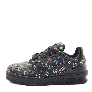 LOUIS VUITTON LV X TM Calfskin Monogram Multicolor LV Trainer Sneakers 36 Black