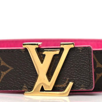 LOUIS VUITTON Monogram Calfskin 30mm LV Initiales Reversible Belt 80 32 Fuchsia