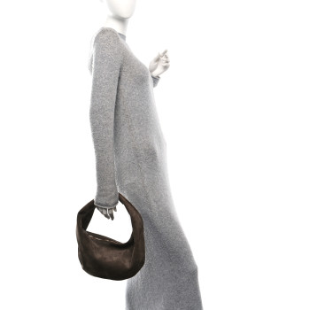 KHAITE Suede Calfskin Medium Olivia Hobo Toffee