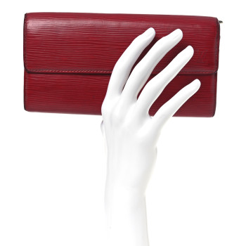 LOUIS VUITTON Epi Sarah Wallet Castillan Red