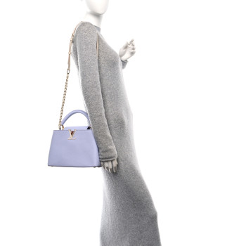 LOUIS VUITTON Taurillon Braided Chain Capucines BB Iris Creme