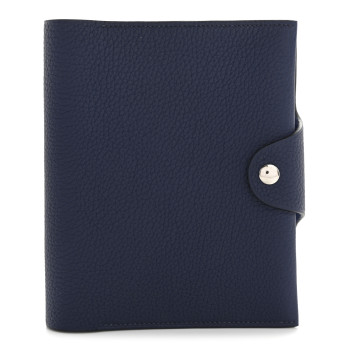 HERMES Togo Ulysse PM Notebook Cover Bleu de Prusse