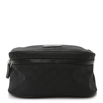 GUCCI Nylon Monogram Fanny Pack Belt Bag Black