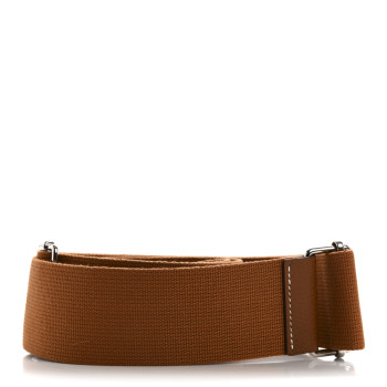 HERMES Toile Taurillon Clemence Shoulder Strap Gold